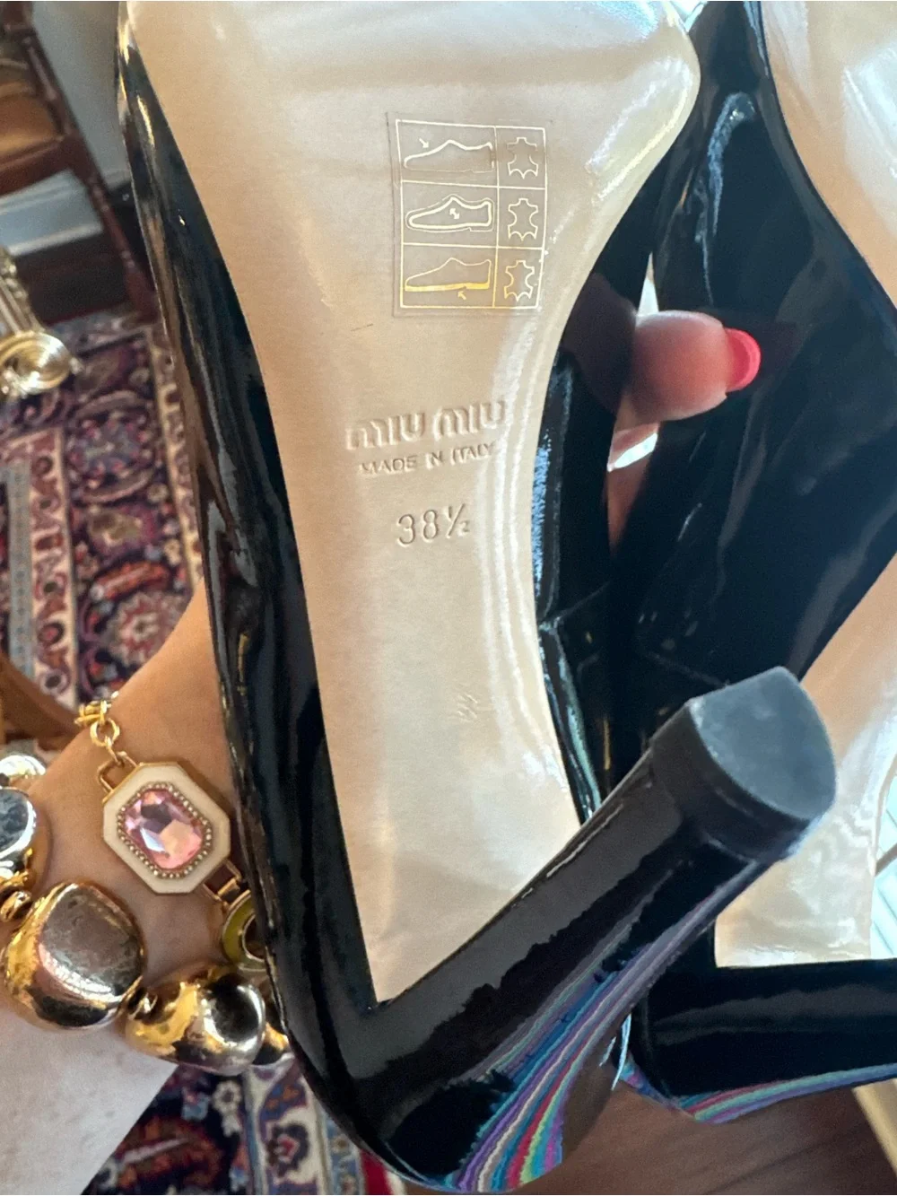 Miu Miu Black Patent Pointed Pumps